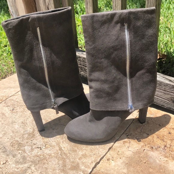 franco sarto grey suede boots